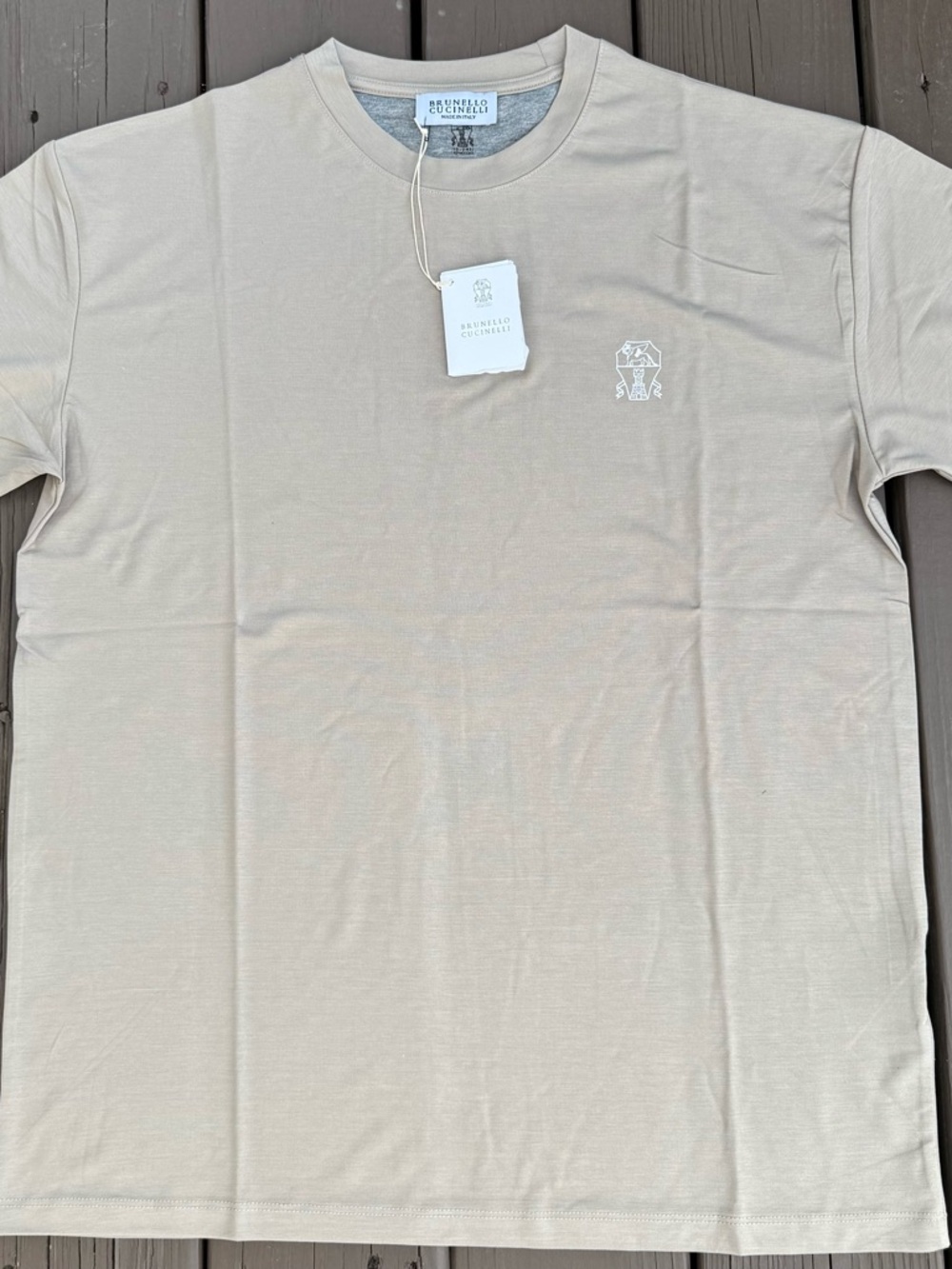 Brunello Cucinelli Men’s Short-Sleeve Crewneck T-Shirt — Light Beige